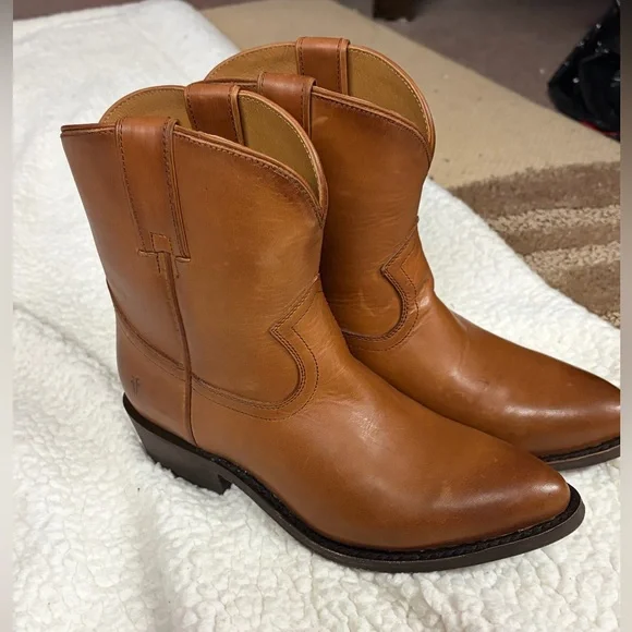 Frye Cognac Leather Billy Short Boot Size 8.5 - Picture 2 of 12
